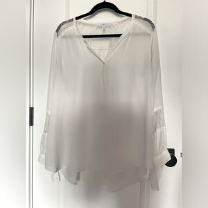 White, lace detail blouse